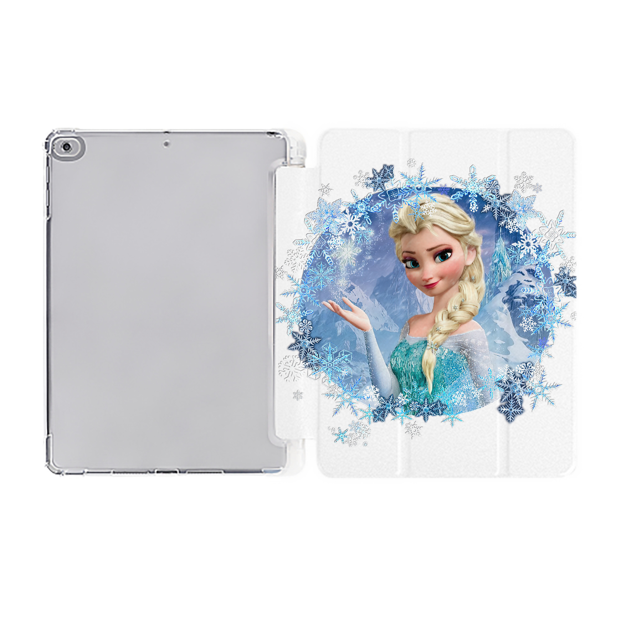 （画像用） アナと雪の女王 アンナ エルサ Frozen Anna Elsa IPad ケース ペン収納付き 三つ折りスタンド PUレザー×シリコン 対応機種9.5/10.5/10.9インチ